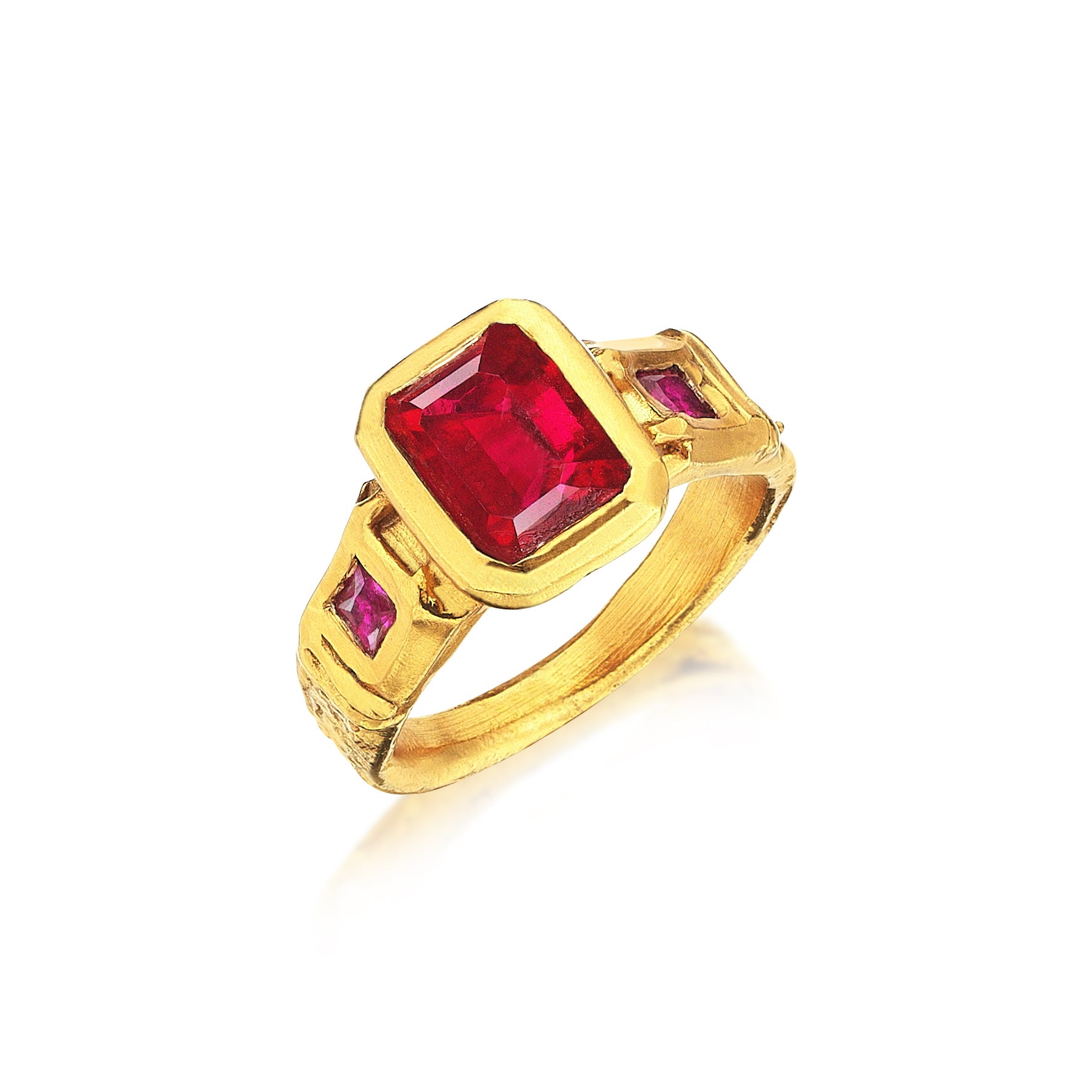 Hip Hop New Design Square Cut Ruby Ring 3 Real Gold Plated Jewelry For  Women Fashion Engagement Wedding Ring From Livex516, $22.12 | DHgate.Com